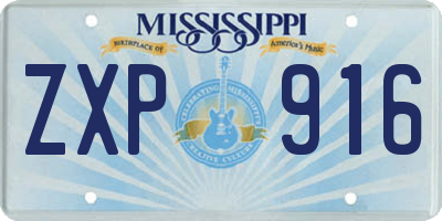 MS license plate ZXP916