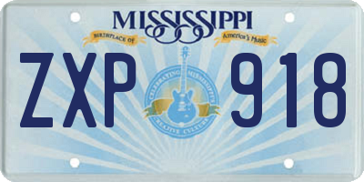 MS license plate ZXP918