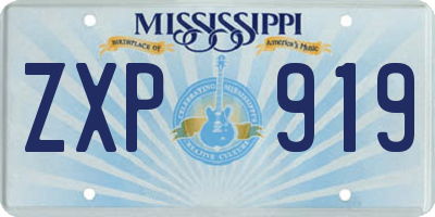 MS license plate ZXP919