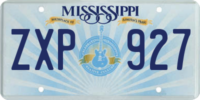 MS license plate ZXP927