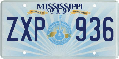 MS license plate ZXP936