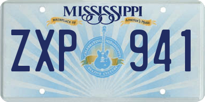 MS license plate ZXP941