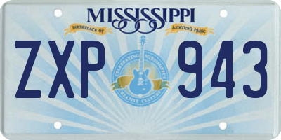 MS license plate ZXP943