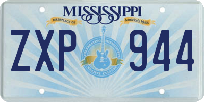 MS license plate ZXP944