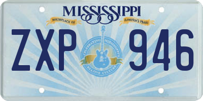 MS license plate ZXP946