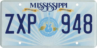 MS license plate ZXP948