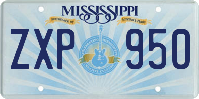 MS license plate ZXP950
