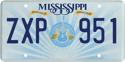 MS license plate ZXP951