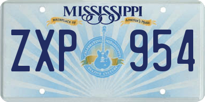 MS license plate ZXP954