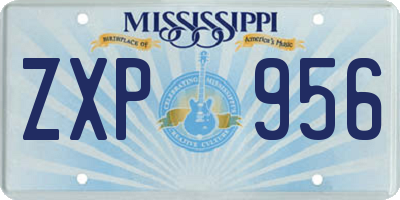 MS license plate ZXP956