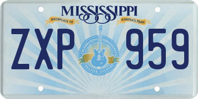MS license plate ZXP959