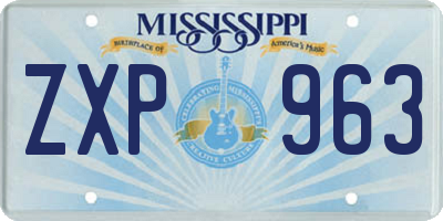 MS license plate ZXP963