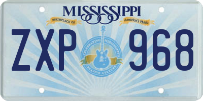 MS license plate ZXP968