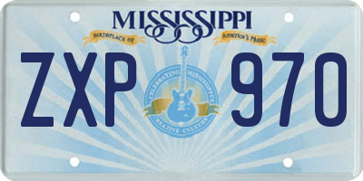 MS license plate ZXP970