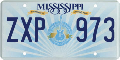 MS license plate ZXP973