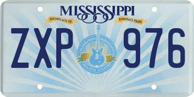 MS license plate ZXP976