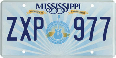 MS license plate ZXP977