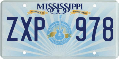 MS license plate ZXP978