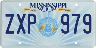 MS license plate ZXP979
