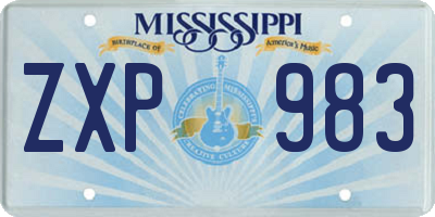 MS license plate ZXP983