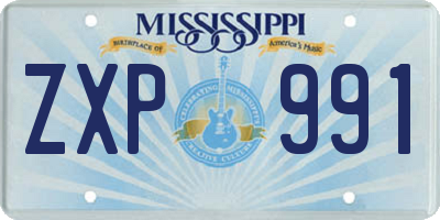 MS license plate ZXP991