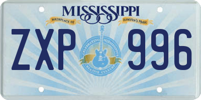 MS license plate ZXP996