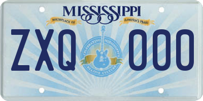 MS license plate ZXQ000