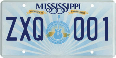 MS license plate ZXQ001