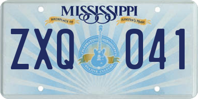 MS license plate ZXQ041