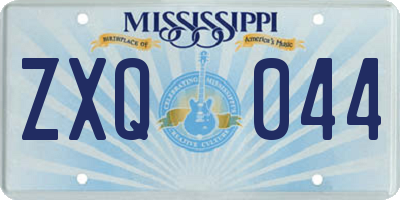 MS license plate ZXQ044