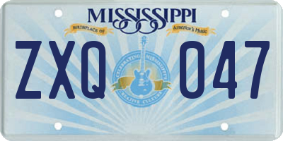 MS license plate ZXQ047