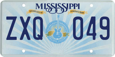 MS license plate ZXQ049