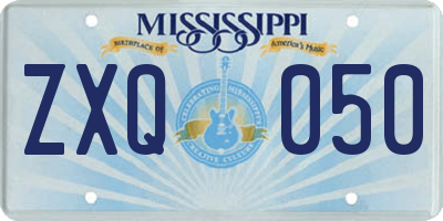 MS license plate ZXQ050