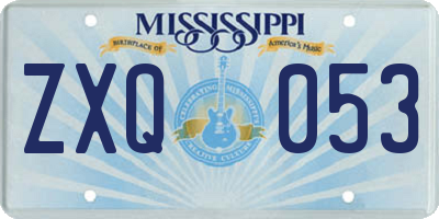 MS license plate ZXQ053