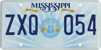 MS license plate ZXQ054