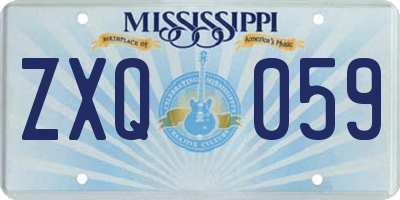 MS license plate ZXQ059