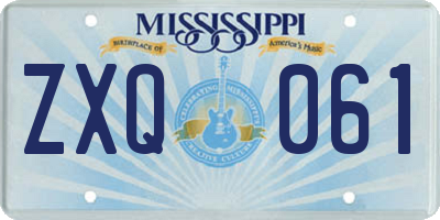 MS license plate ZXQ061