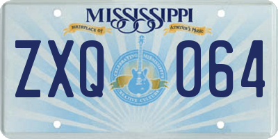 MS license plate ZXQ064