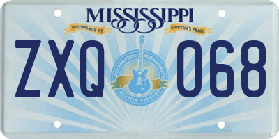 MS license plate ZXQ068
