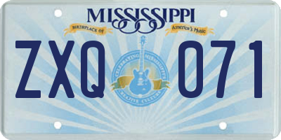 MS license plate ZXQ071