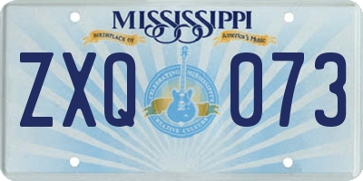 MS license plate ZXQ073