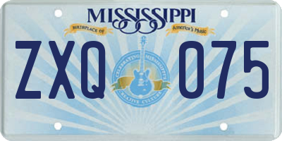 MS license plate ZXQ075
