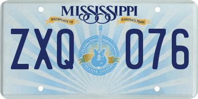 MS license plate ZXQ076