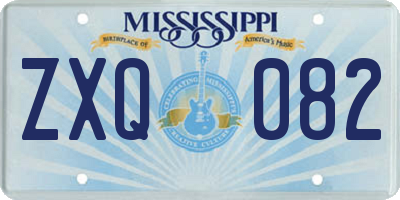 MS license plate ZXQ082