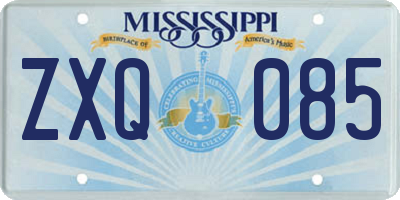 MS license plate ZXQ085