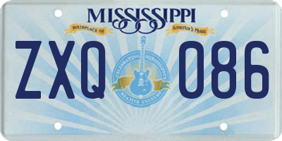 MS license plate ZXQ086