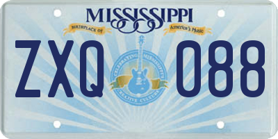 MS license plate ZXQ088