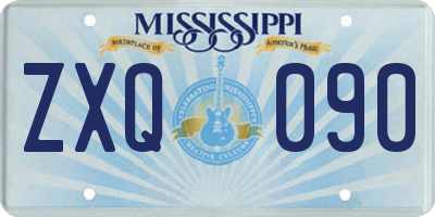 MS license plate ZXQ090