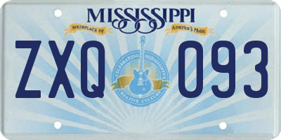 MS license plate ZXQ093