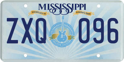 MS license plate ZXQ096